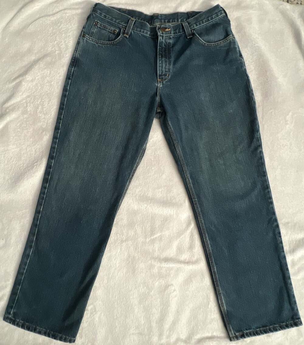 Carhartt Relaxed Fit Jeans Dark Wash Blue Denim Size 36x30 Men's